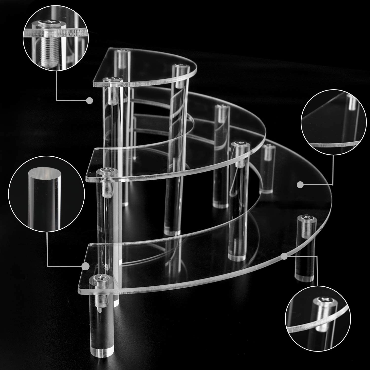 3-Tier akrylowe okrągłe Cupcak – Pop Display Shelf recenzja i cena